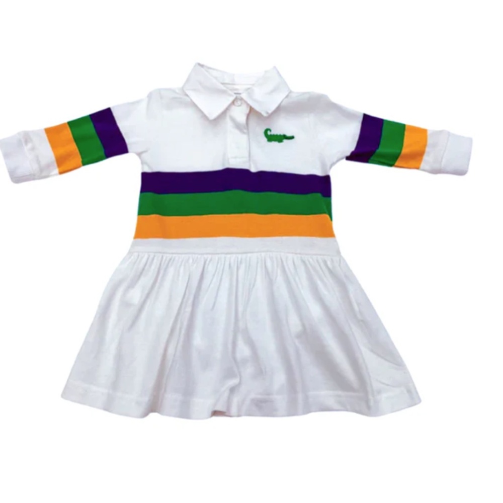 MARDI GRAS RUGBY GIRLS POLO DROP - WAIST DRESS